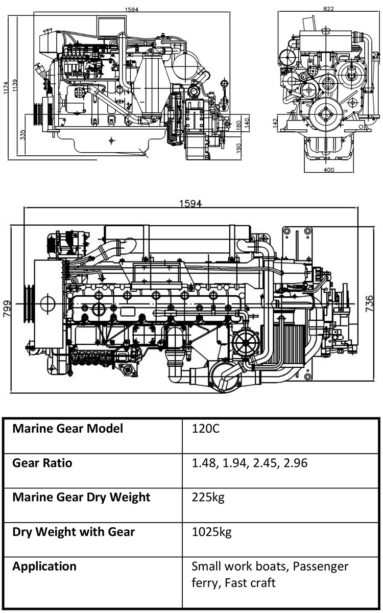 300HP Sdec D683 High Speed Marine Diesel Engine Water Cooler Hot Sell in Philippines